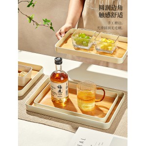 Imitation wood grain tray for household use: tea cups, water cups, tea plates, fruit plates, plastic rectangular end dishes, and dinner plates