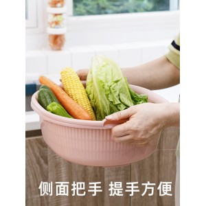 Kitchen Double Plastic Drip Basket Vegetable Wash Basin Water Fruit Basket Multi purpose Rice Wash Basket Drain Basket Water Filter