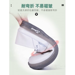 Genuine leather soft soled small white shoes for women in spring and summer 2023, new women&#039;s shoes that are not tiring, casual, cow tendon soled, mother&#039;s flat sole single shoes
