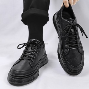 All Black Chef Men&#039;s Shoes Summer Anti slip and Oil Resistant Kitchen Back Kitchen Work Shoes Waterproof Leather Shoes Men&#039;s Labor Protection Shoes