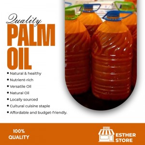 Medium size: 5L (169 fl oz) bottle of palm oil Africa Natural Oil