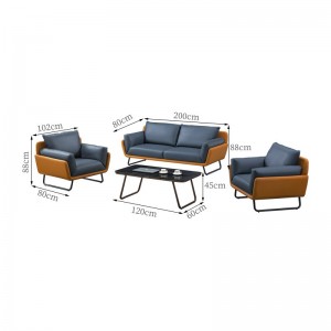 Office sofa Simple modern coffee table combination set business reception meeting guests three-seater