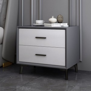 Baked paint bedside cabinet, minimalist ivory white bedside cabinet, small storage cabinet