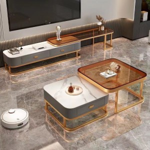Грифельный стеклянный журнальный столик Светлая роскошная современная бытовая маленькая квартира, гостиная, утюг, чайный столик, интернет-знаменитость