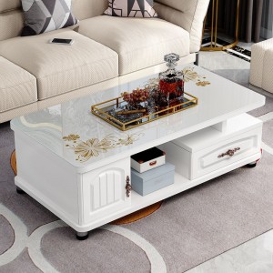 유럽식 모서리 탁자 심플 현대 텔레비전 캐비닛 탁자 조합 소형 평형 강화 유리 탁자 