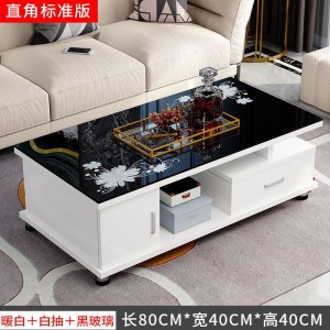 European style rounded tea table, minimalist modern TV cabinet, tea table combination, small unit tempered glass tea table