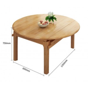 北歐跳臺橡膠木餐桌椅組合簡約現代跳臺可折疊圓飯桌小戶型傢俱