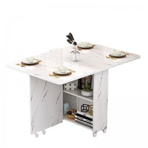 折疊餐桌家用小戶型簡易多功能移動長方形租房吃飯小桌子