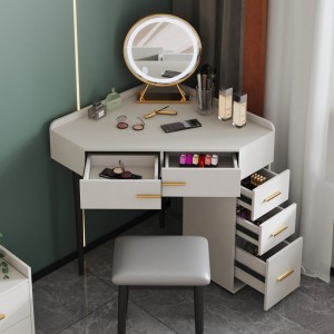 Small household corner dressing table L-shaped storage cabinet Female corner dressing table Mini triangular table