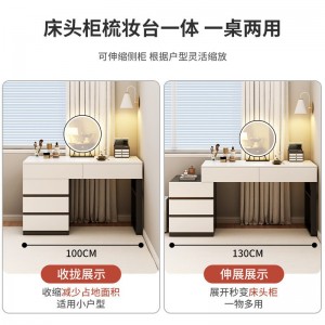Cream style dresser Small drawer storage cabinet integrated mirror makeup table