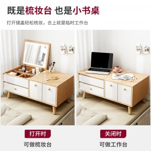 Bedroom dressing table, small household, illuminated makeup table storage cabinet