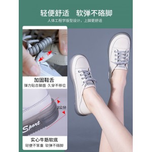 Genuine leather soft soled small white shoes for women in spring and summer 2023, new women&#039;s shoes that are not tiring, casual, cow tendon soled, mother&#039;s flat sole single shoes