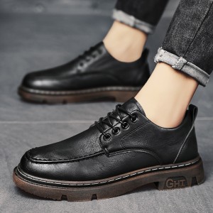 Summer Men&#039;s Shoes British Business Dress Casual Leather Shoes Men&#039;s Black Suit Groom Wedding Feet Widening High Tide Shoes