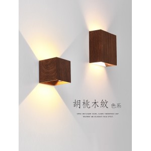 walnut balcony wall lamp wall lamp interior background hallway aisle led minimalist Chinese style bedside bedroom lamp