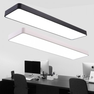 Простой современный светодиодный потолочный светильник, длинная полоса моделирующего света, прямоугольный офисный свет, студия, офисное здание, конфер