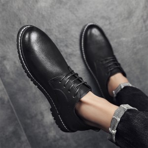 Spring Men&#039;s Shoes 2023 New Black Business Dress Leather Shoes British Style Work Sports Leisure Summer Premium