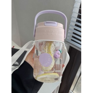 Water Cup Girls&#039; High Beauty Portable Coffee Straw Cup Summer 2022 New Style Tea Separable Student Plastic Cup