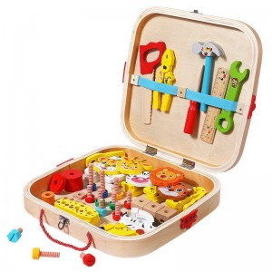 兒童早教動物工具箱擰螺絲螺母拆裝木製男女孩積木過家家益智玩具