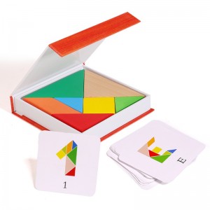 Интеллектуальная детская головоломка Tangram Интеллектуальная головоломка Деревянный строительный блок Геометрия Познание