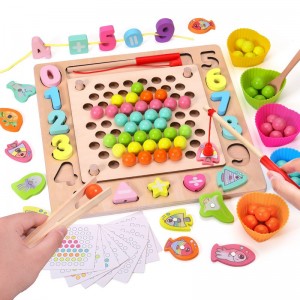 夹珠子拼图游戏儿童益智夹彩球训练宝宝专注力亲子玩具