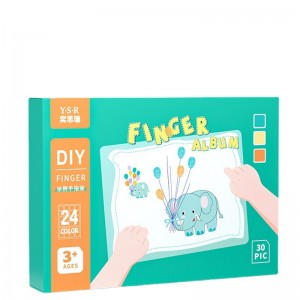 兒童手指畫填色圖冊 手掌點畫玩具印泥繪畫工具顏料無毒